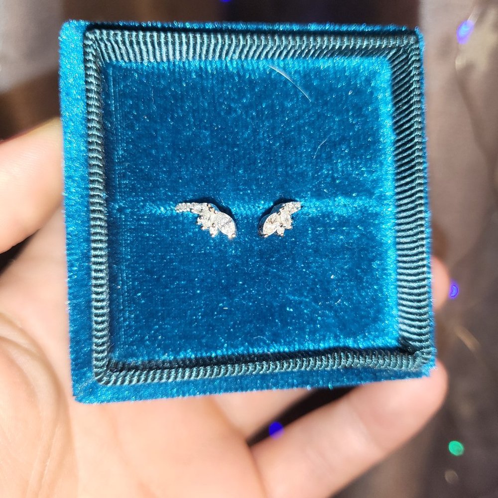 Marquise natural diamond u Pave 14k white gold open wedding band